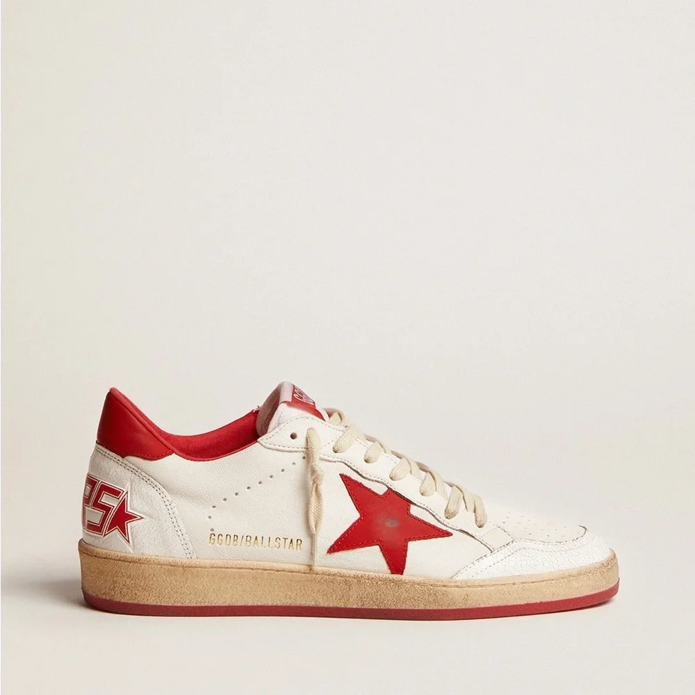 Golden Goose White and Red Sneakers Uni sex - Picture 2 of 7